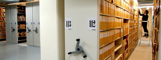 Foto: Johan Taubert I TAM-Arkivs arkivdepå. Foto: Johan Taubert