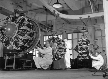Flygplanstillverkning på ABA i Bromma 1946. Foto KW Gullers.
