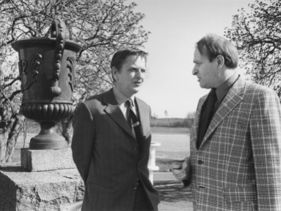 Statsminister Olof Palme och Polisförbundets ordförande Erik Lantz på Harpsund, den 10 maj 1972. Foto: Allan Myrman