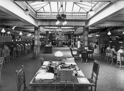 Huvudtelegrafen vid Brunkebergstorg i Stockholm, 1920-tal. TAM-Arkiv.